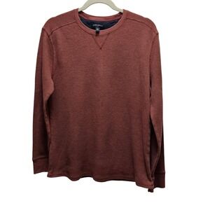 Banana Republic Burnt Orange Waffle Knit Long Sleeve Shirt Size M